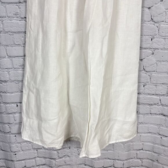 Banana Republic Lina Linen High Rise Pants Super Wide Flood Legs White - Picture 10 of 16
